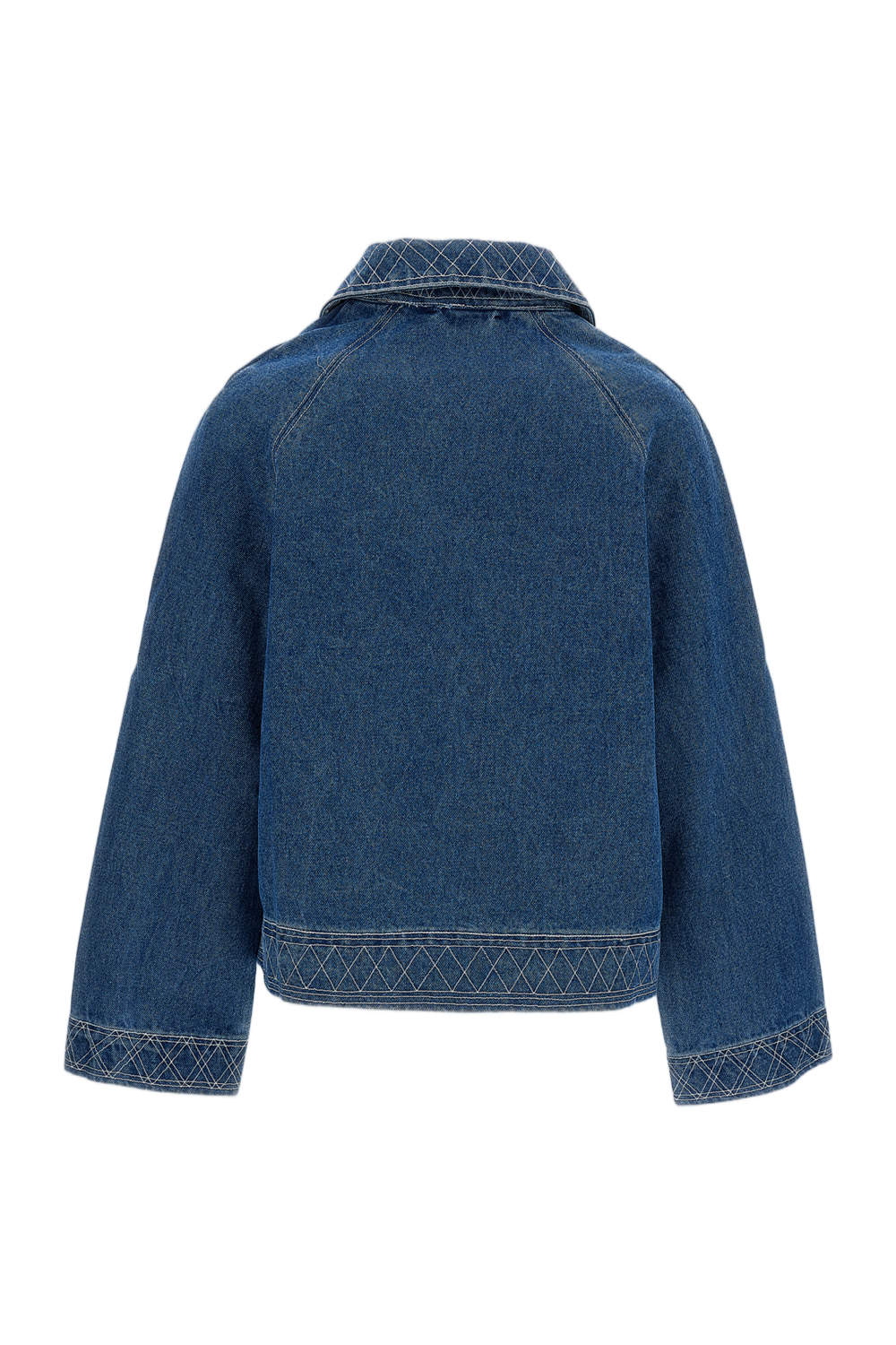 Blue Embroidered Denim Jacket