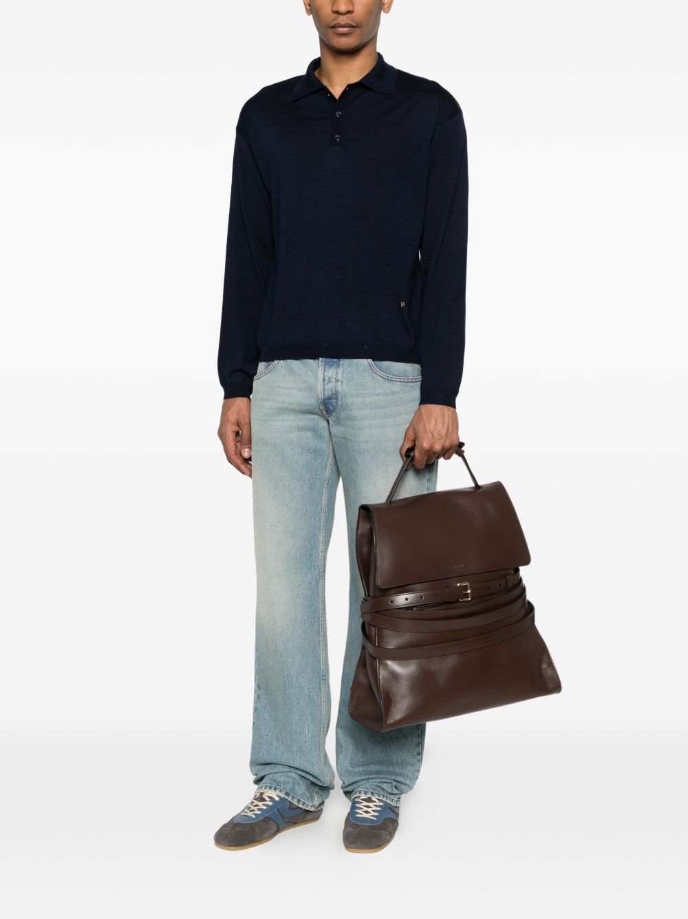 Blue Logo Knit Polo