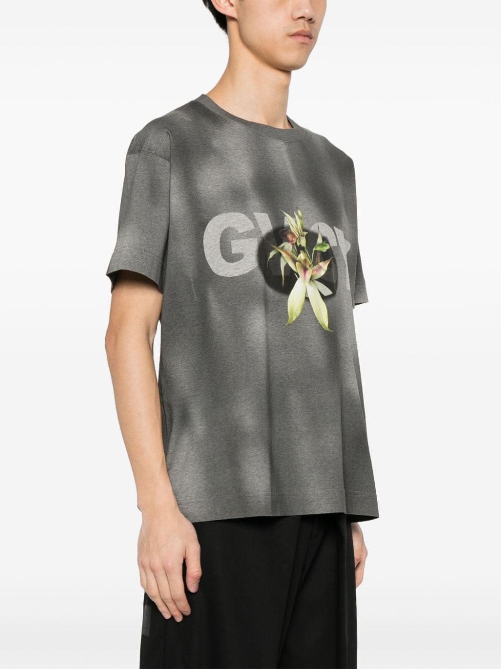 Faded Black and Multicolor Cotton Jersey T-Shirt