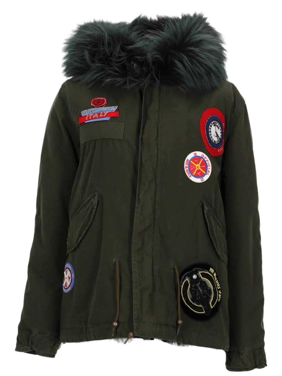 Patches Logo Parka With Fur-Trimmed Hood