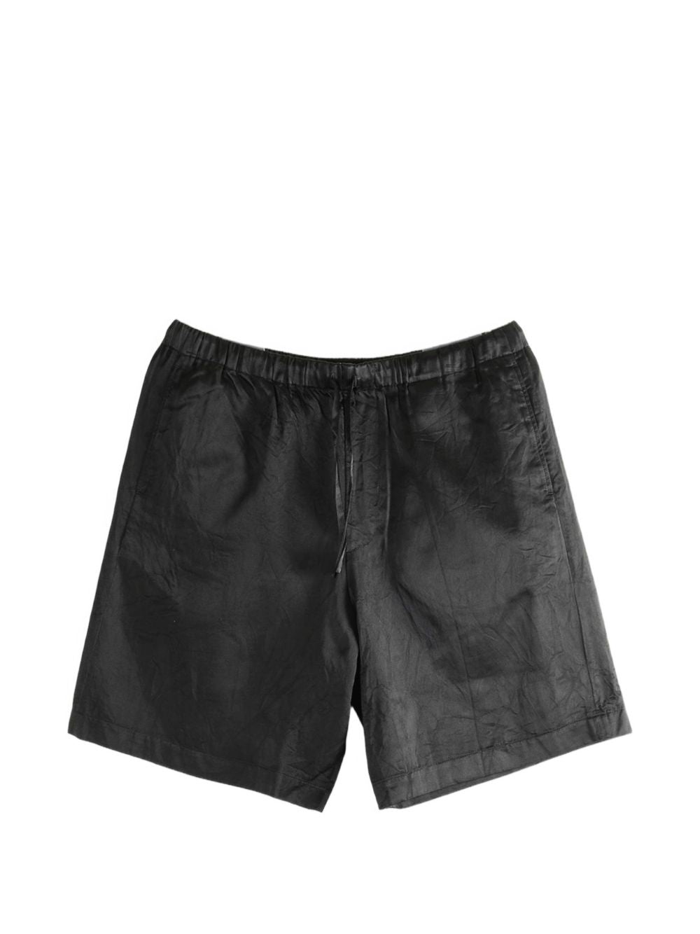 Drawstring Black Shorts With Elasticated Waistband