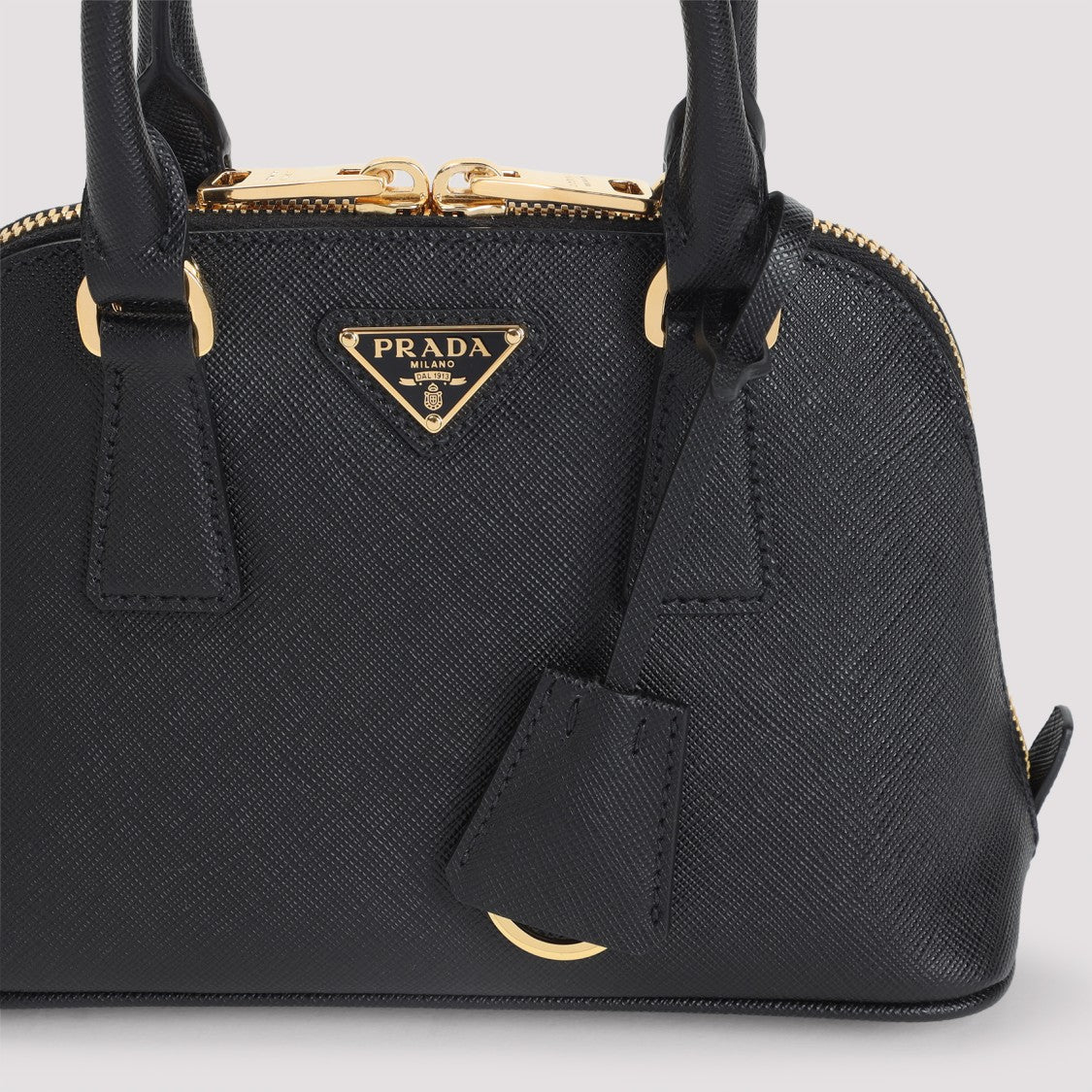 Structured Black Calf Leather Handbag