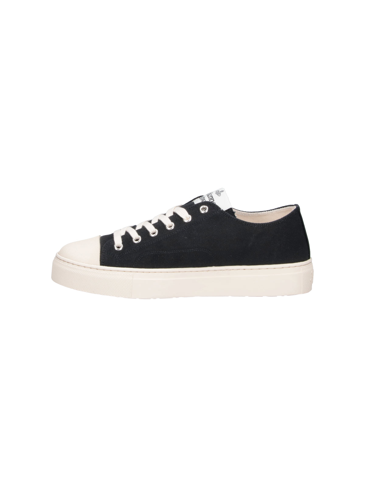 Black Plimsoll Cotton Low-Top Sneakers