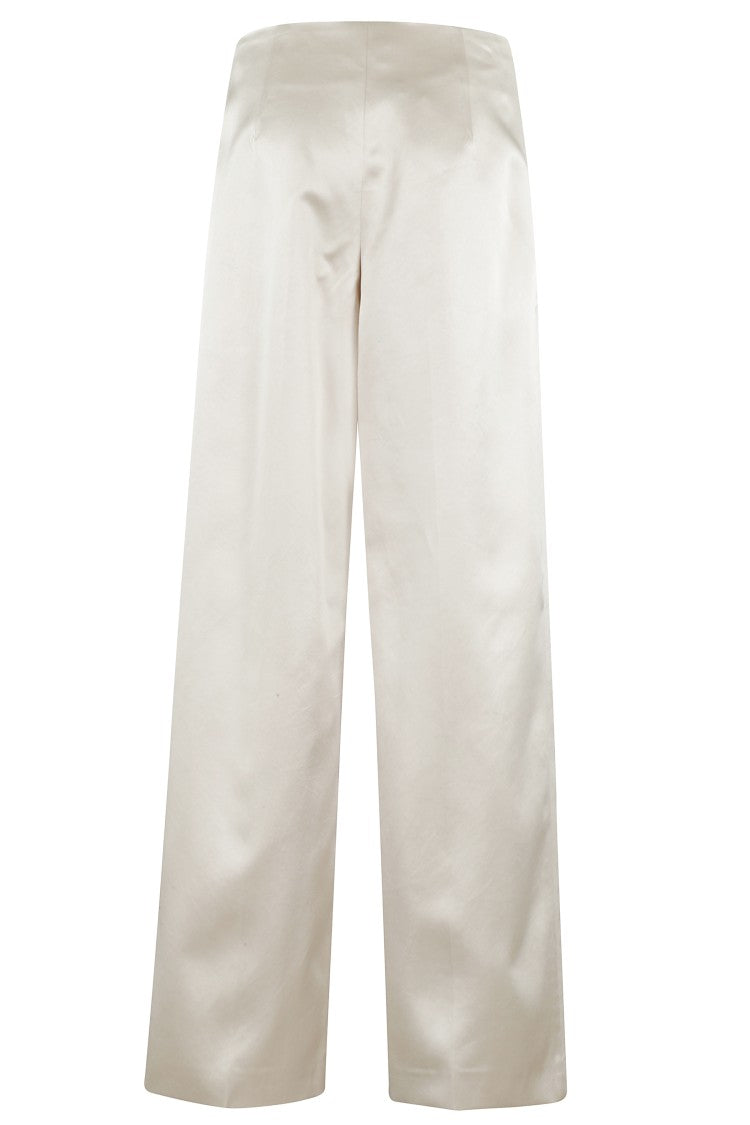Wide-Leg Trousers With Front Pleats