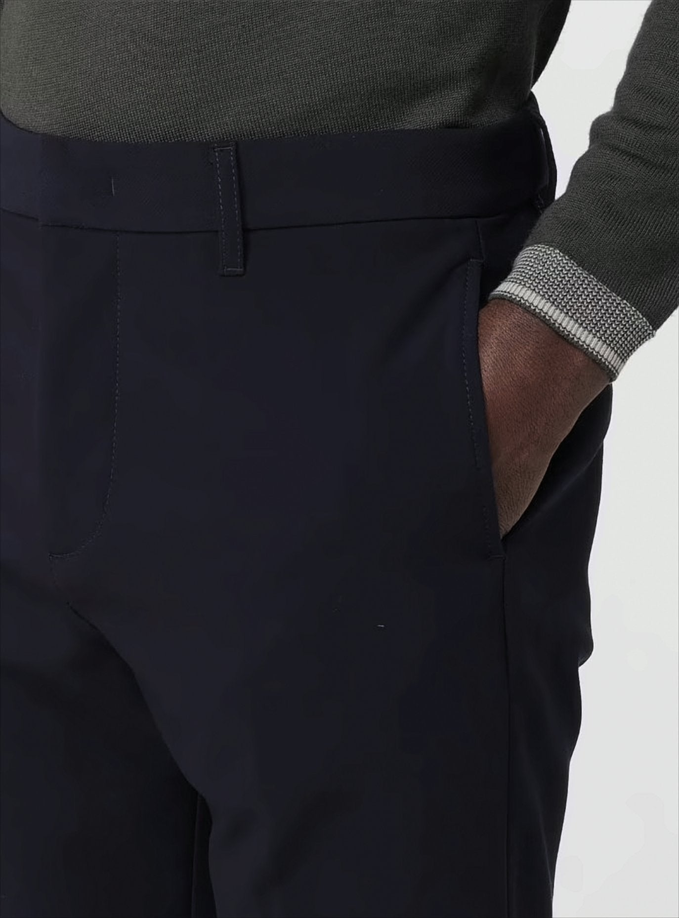 Blue Chinos With Structured Silhouette