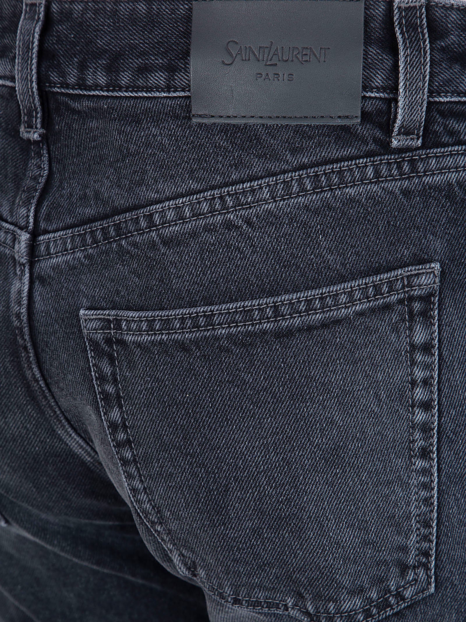 High-Waisted Relaxed Straight Leg Jeans with Embossed Branding