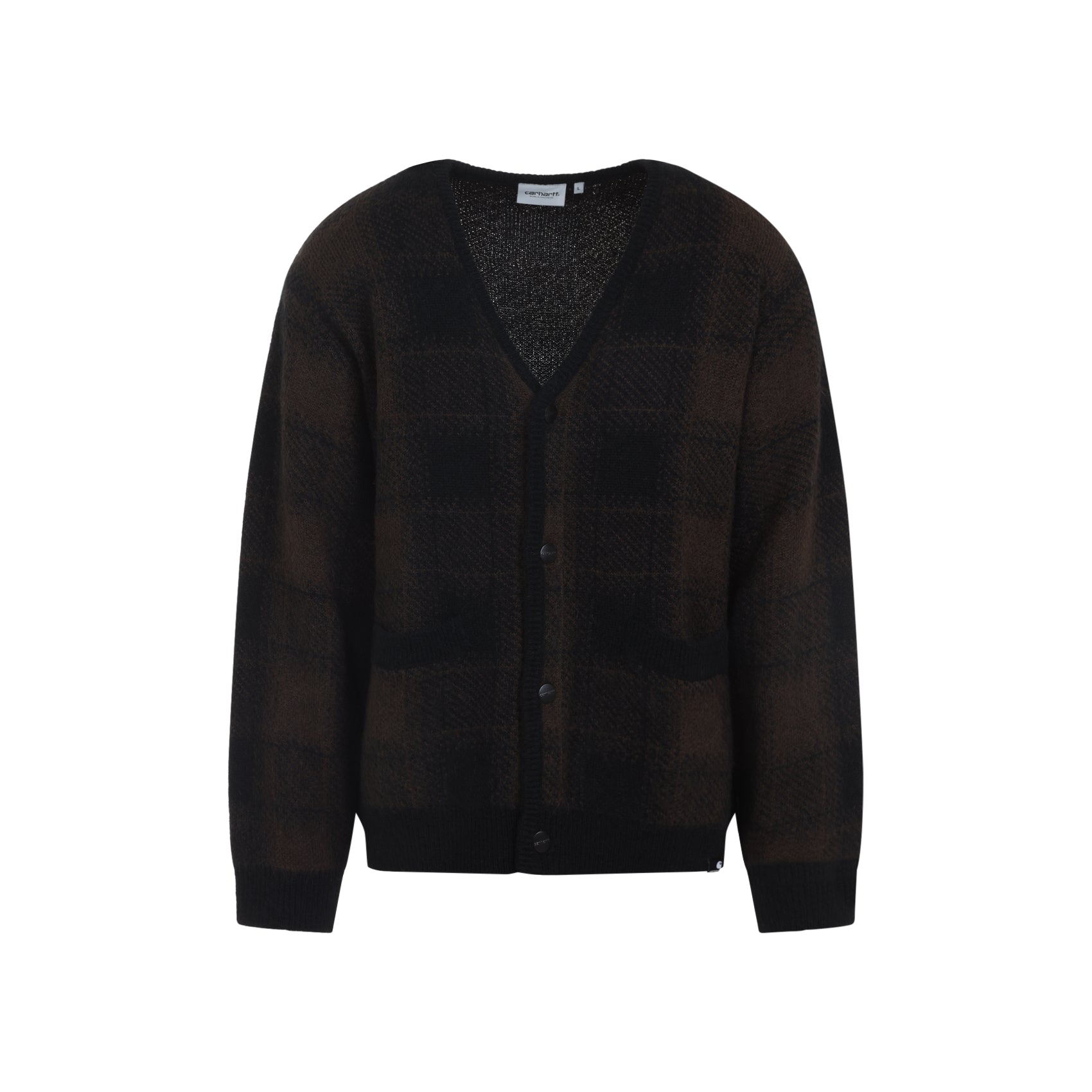Multicolour Cardigan With Subtle Checkered Pattern