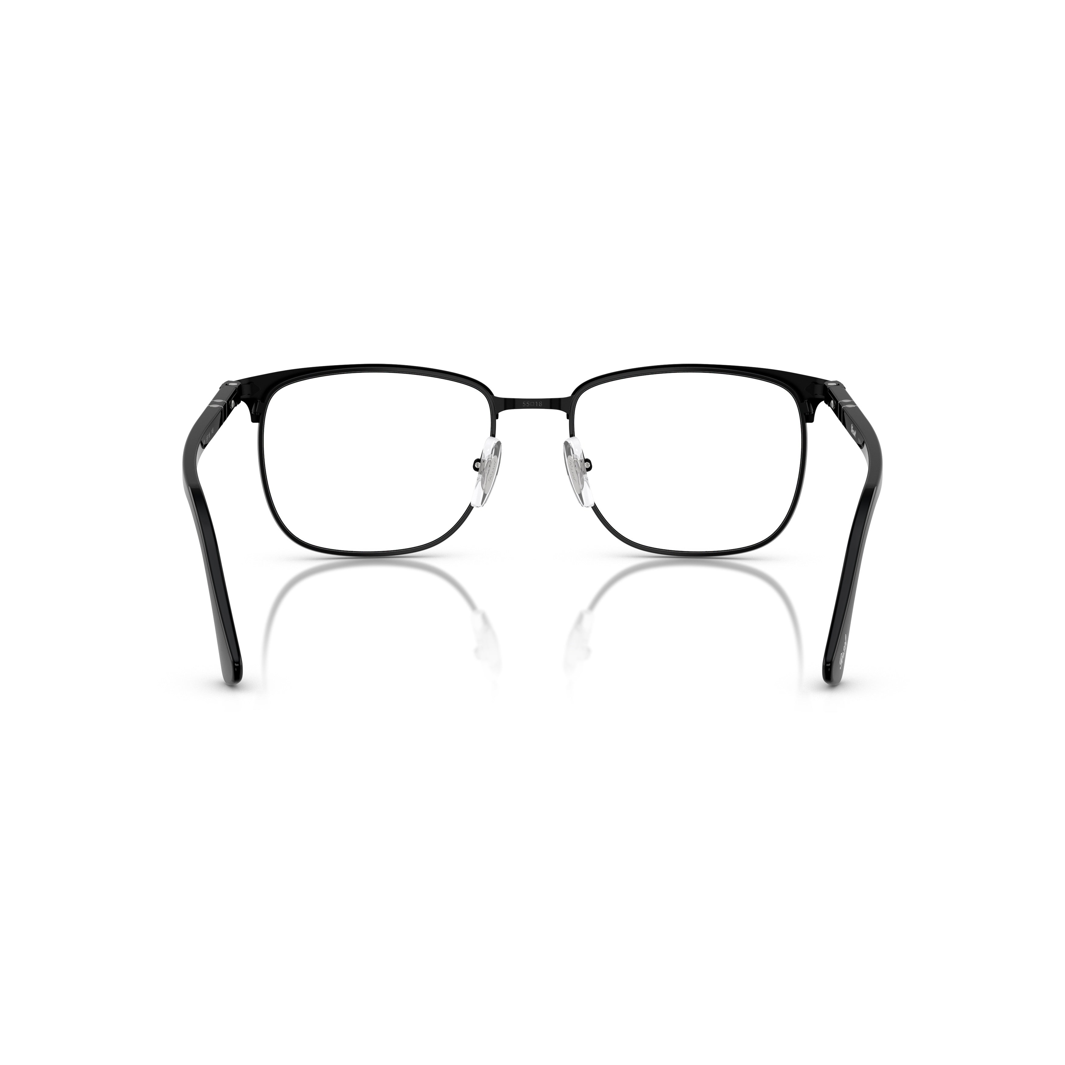 0po1021v Rectangular Metal Frame Eyeglasses with Subtle Silver Accents