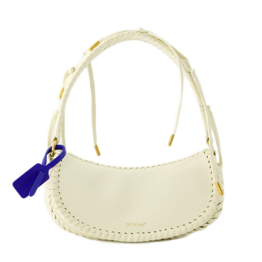 Edge Weaving Shoulder Bag - Leather - Beige
