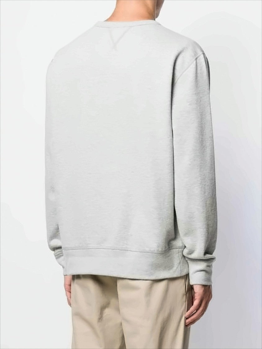 Long-Sleeve Heathered Sweatshirt With Classic Crew Neckline