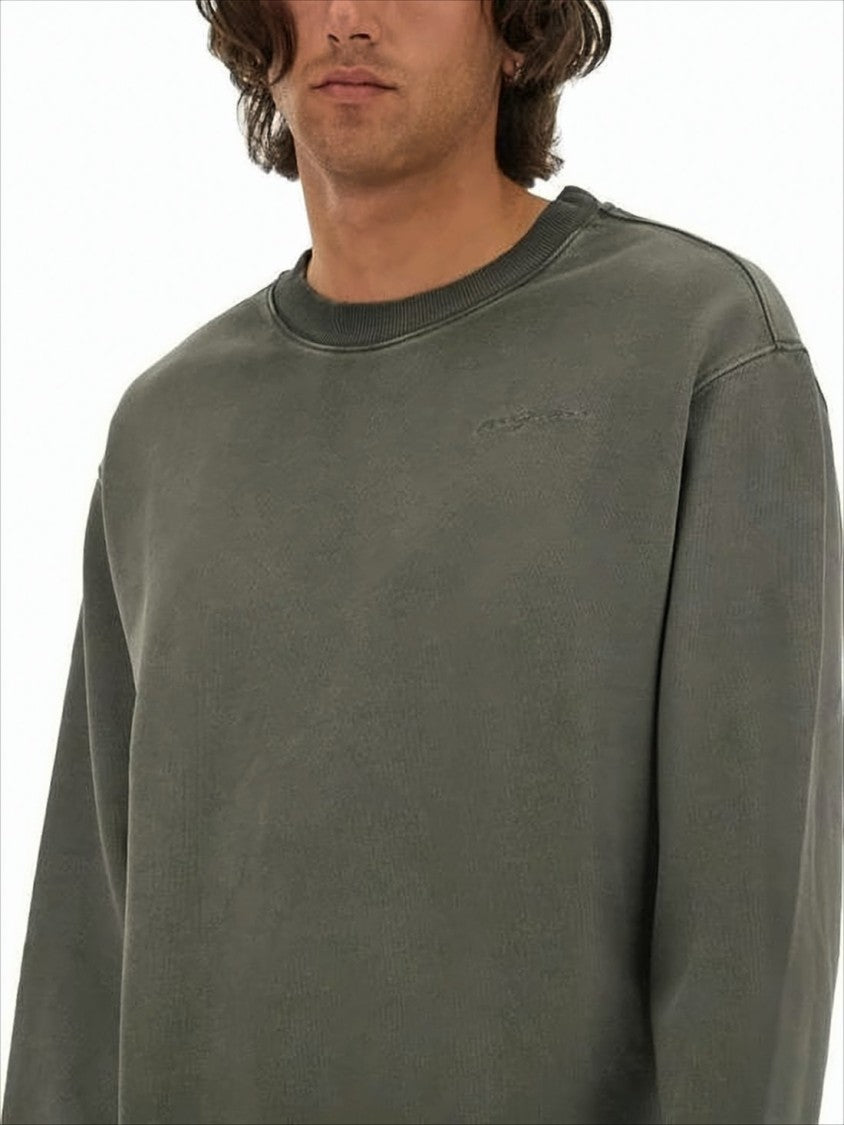 Relaxed Fit Grey Long-Sleeve T-Shirt With Ribbed Cuffs
