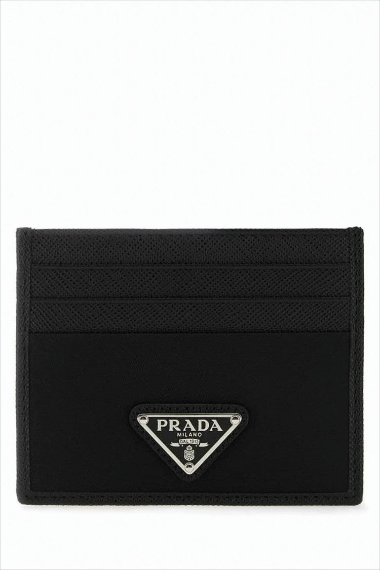 Minimalist Black Leather and Nylon Wallet