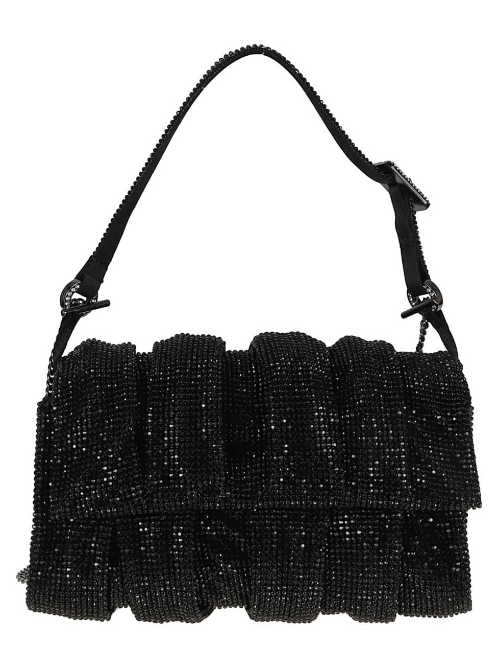 Metal Mesh And Silk Satin Shoulder Bag