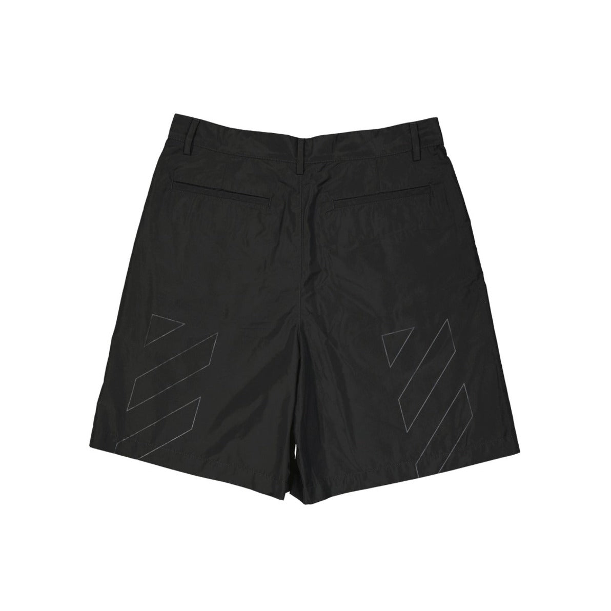 Black Casual Shorts With Design