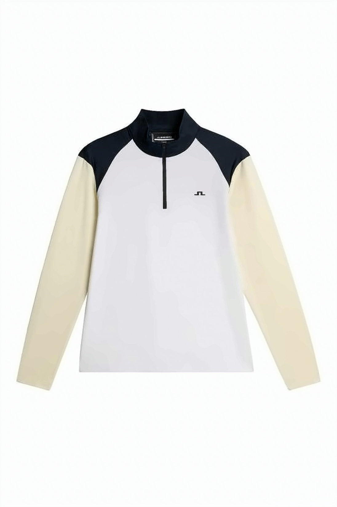 Color-Block Long-Sleeve Top With High Collar