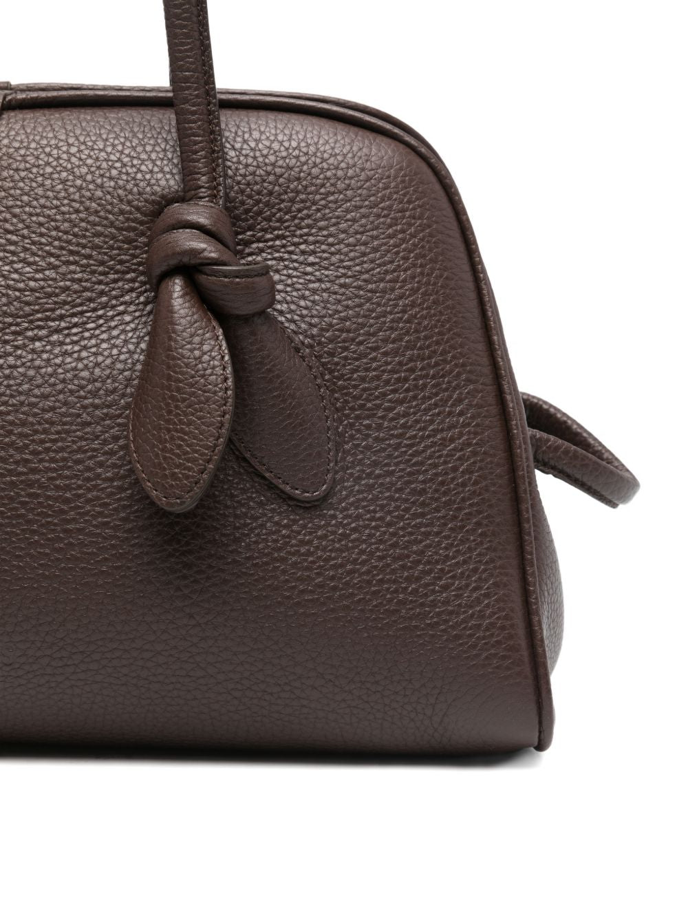 Dark Brown Grained Texture Handbag