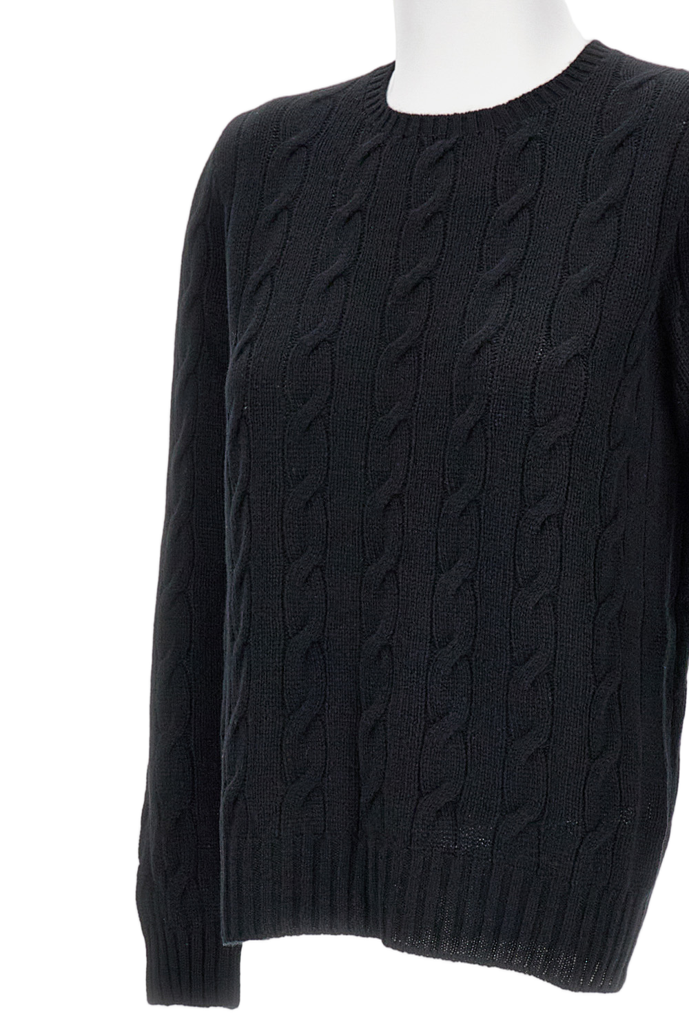 Cable Knit Cashmere Crewneck Sweater