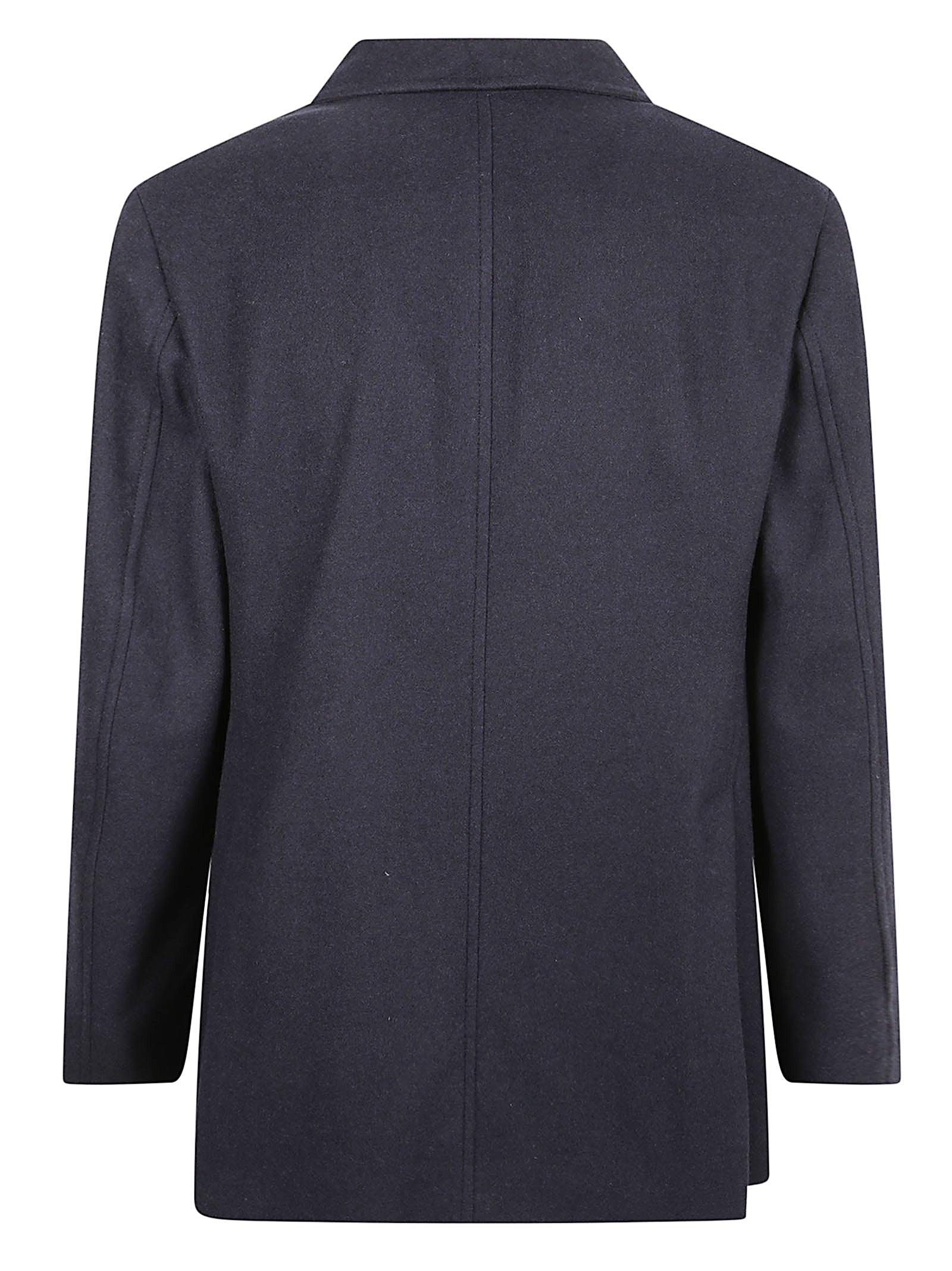 Short Double-Breasted Coat In Soft Wool