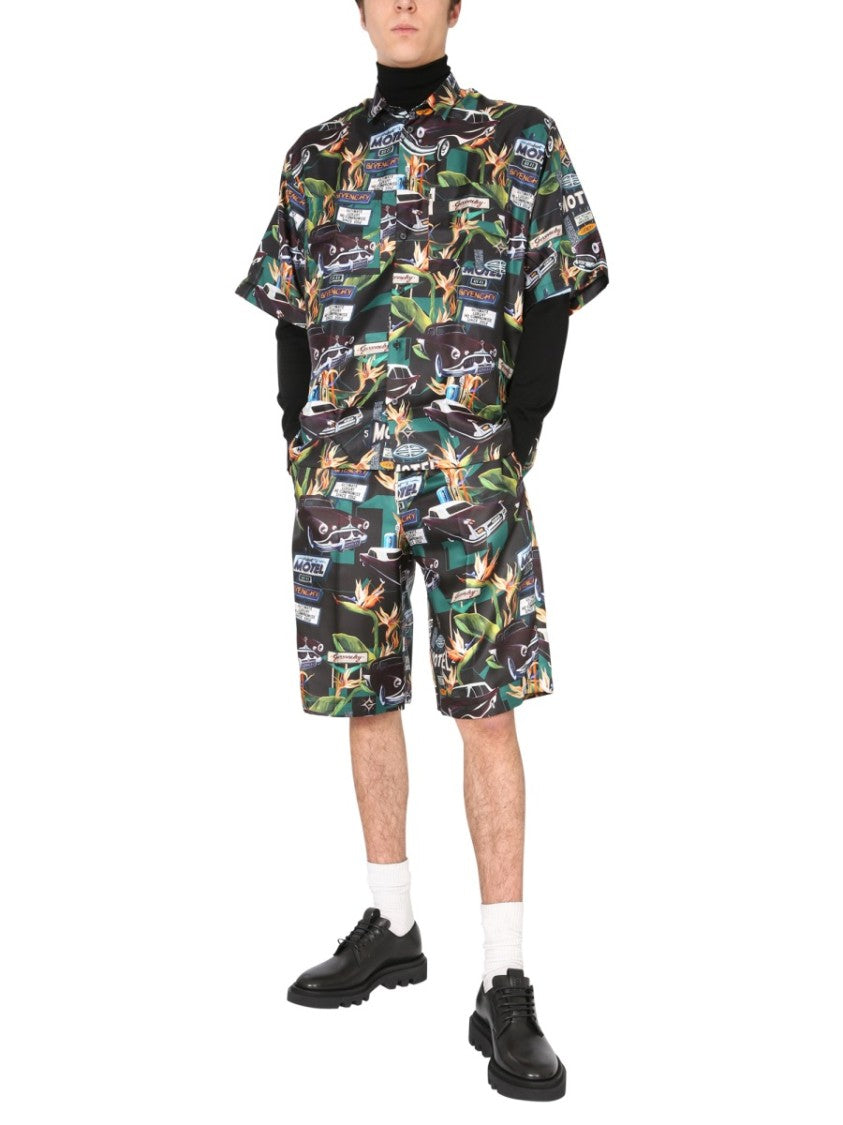 Printed Silk Bermuda Shorts
