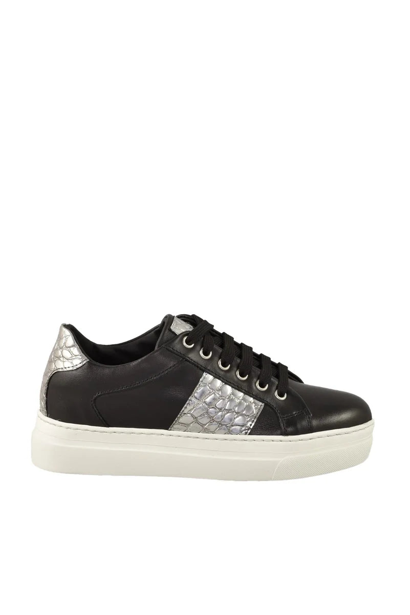 Leather Sneakers - Black/Silver