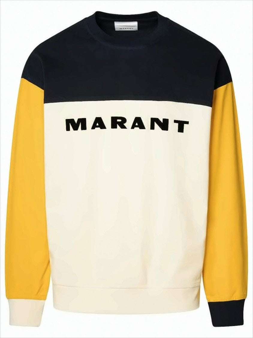 Color-Block Long-Sleeve T-Shirt with Bold Lettering