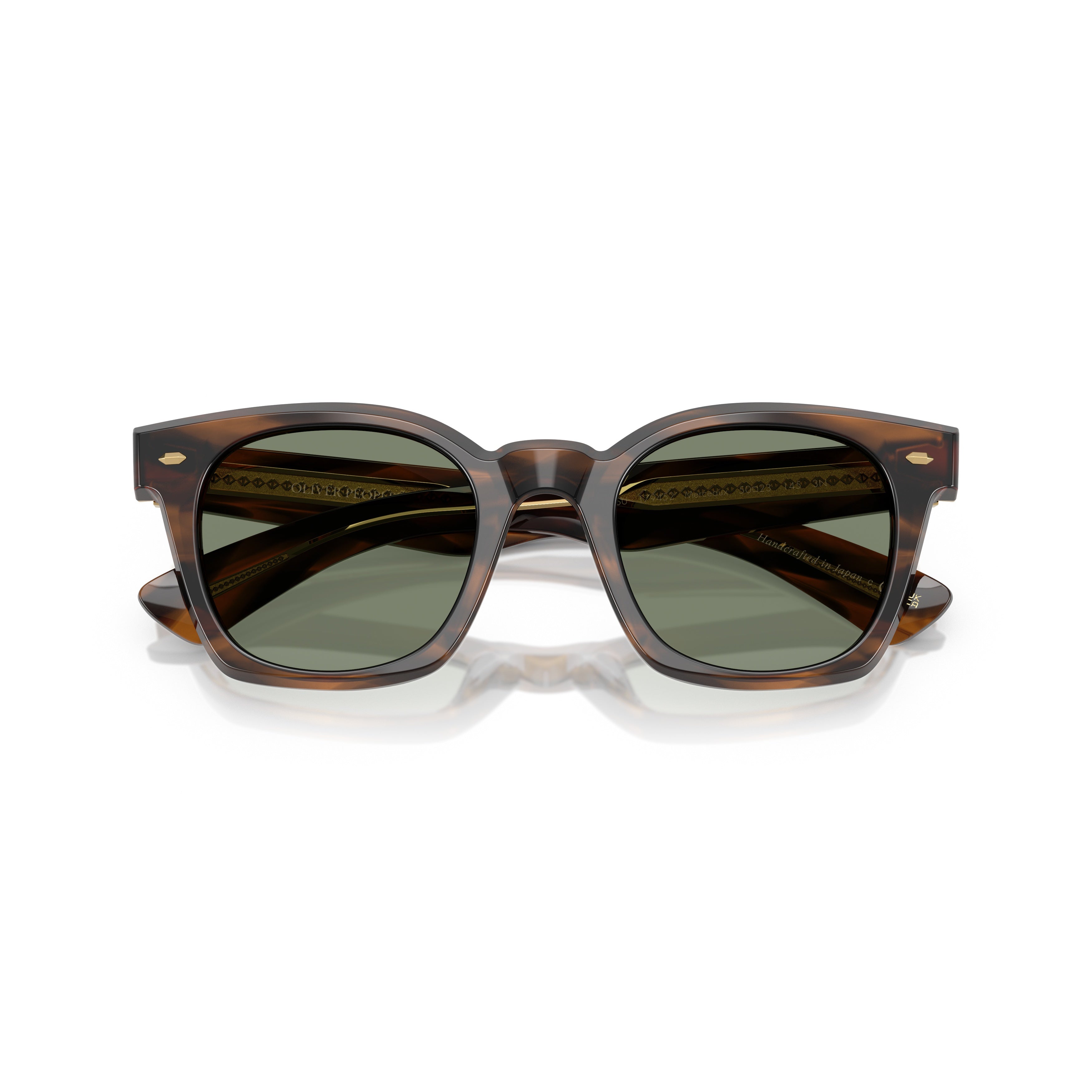 0ov5498su Tortoiseshell Square Frame Sunglasses with Dark Green Lenses