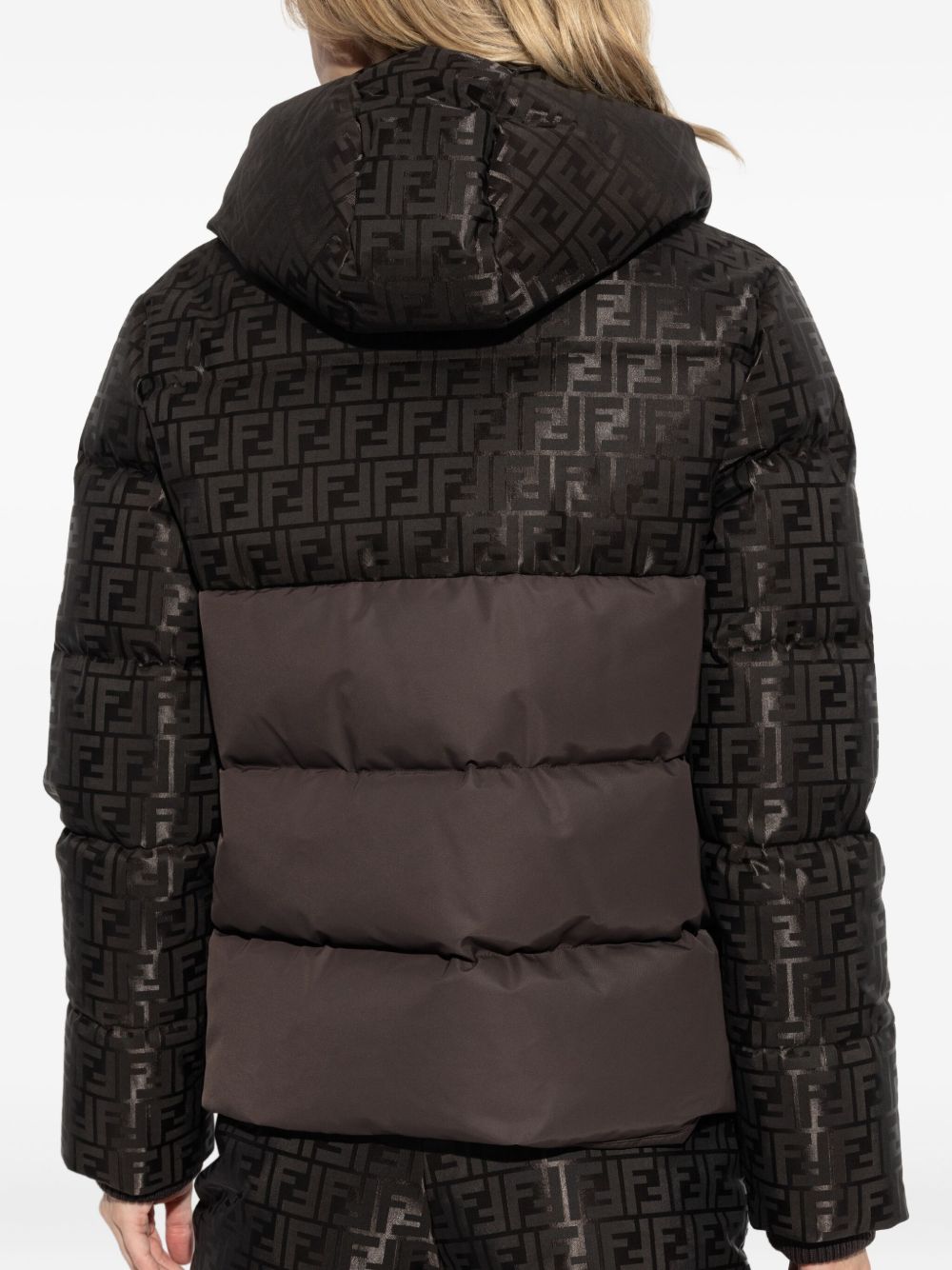 Two-Tone Quilted Jacket With Glossy Upper