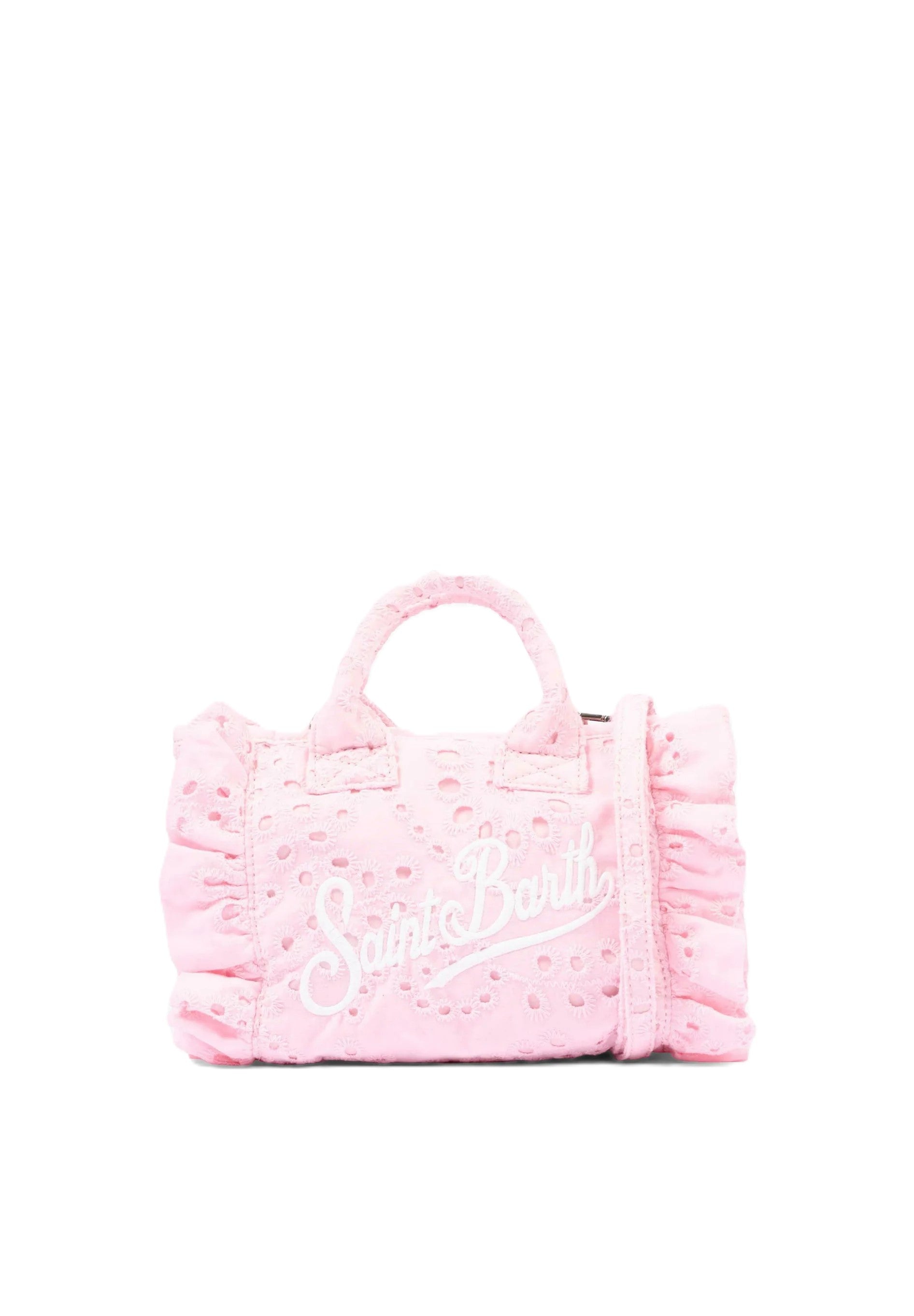 Delicate Eyelet Handbag with Ruffled Edges