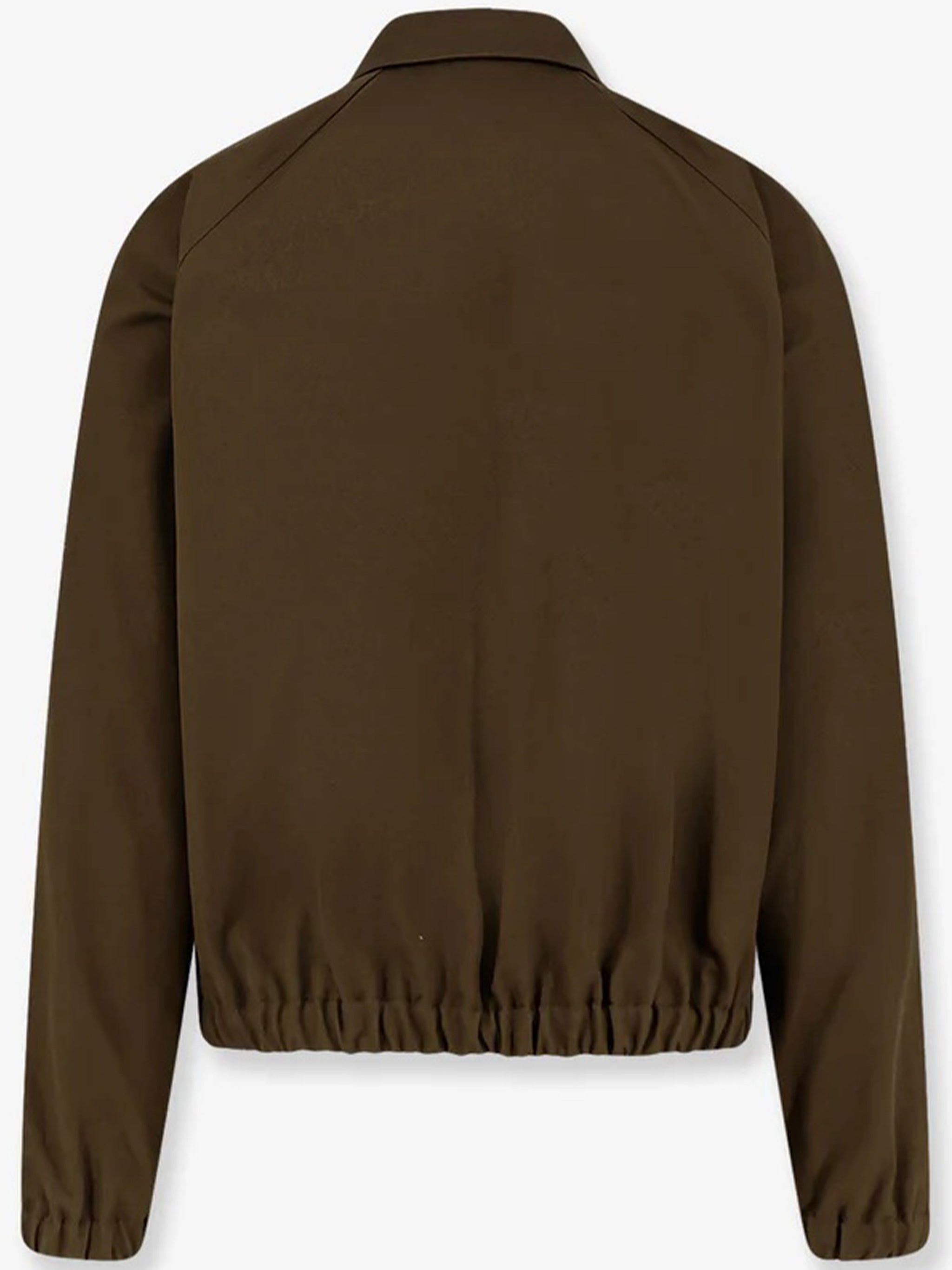 Brown Cropped Metallic-V Detail Casual Jacket