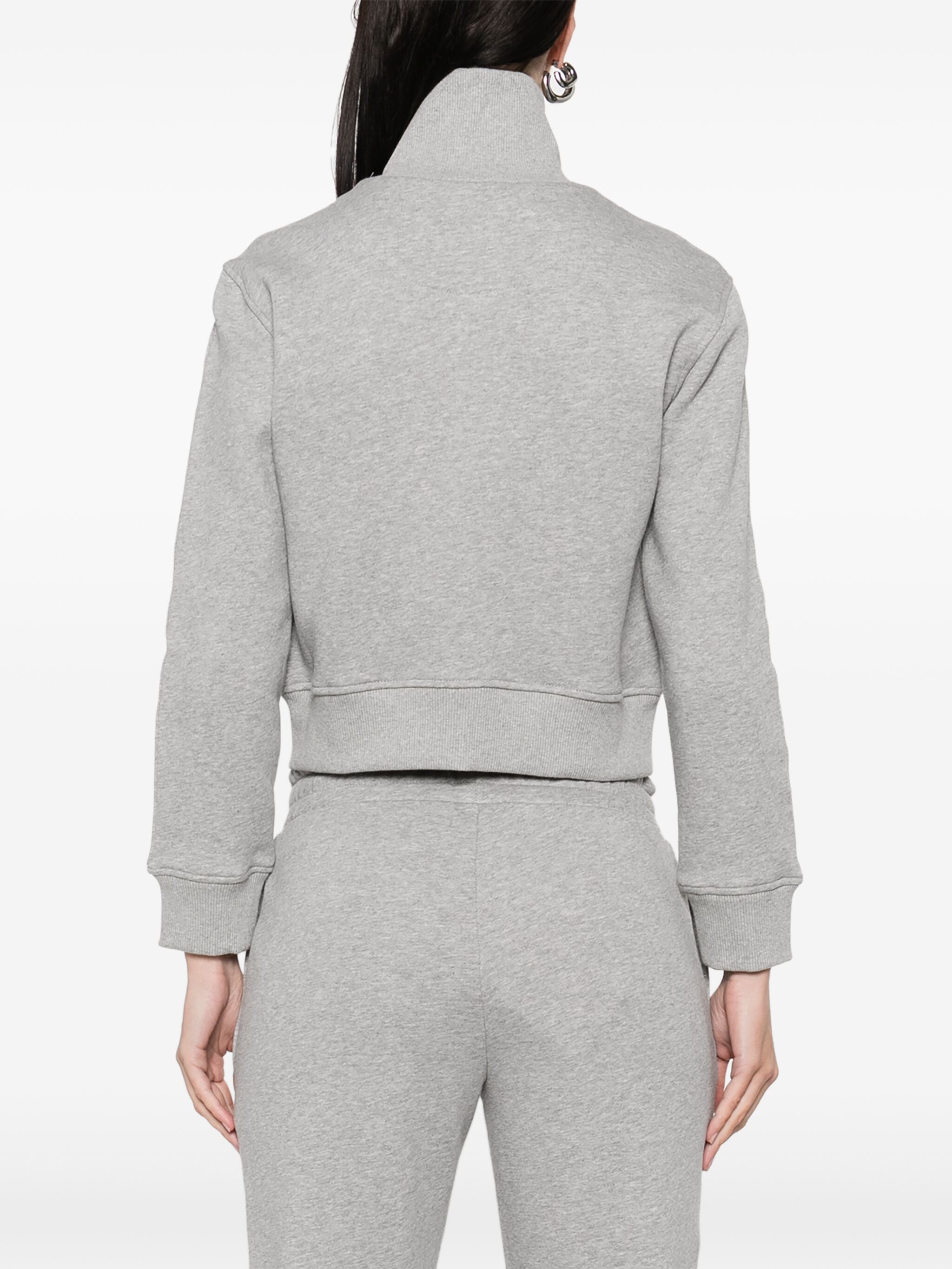 Grey Cropped American Fleece Jacket