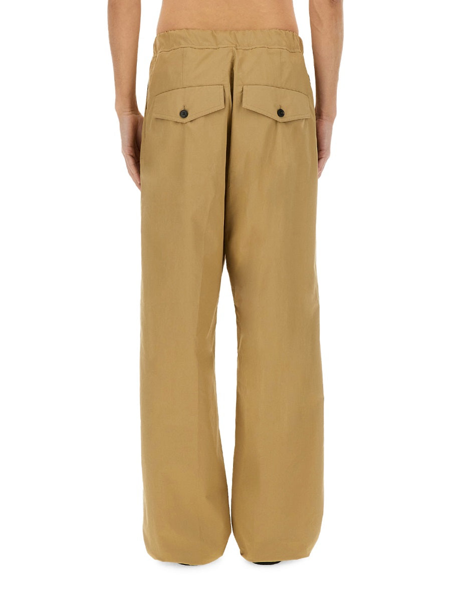 Straight-Cut Cotton Pants With Design