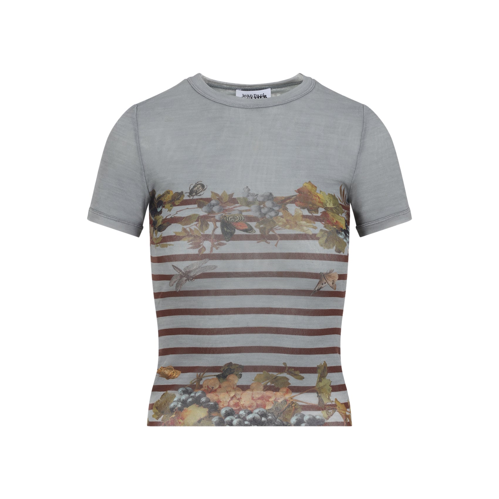 Fitted Short-Sleeved T-Shirt With Floral Motif