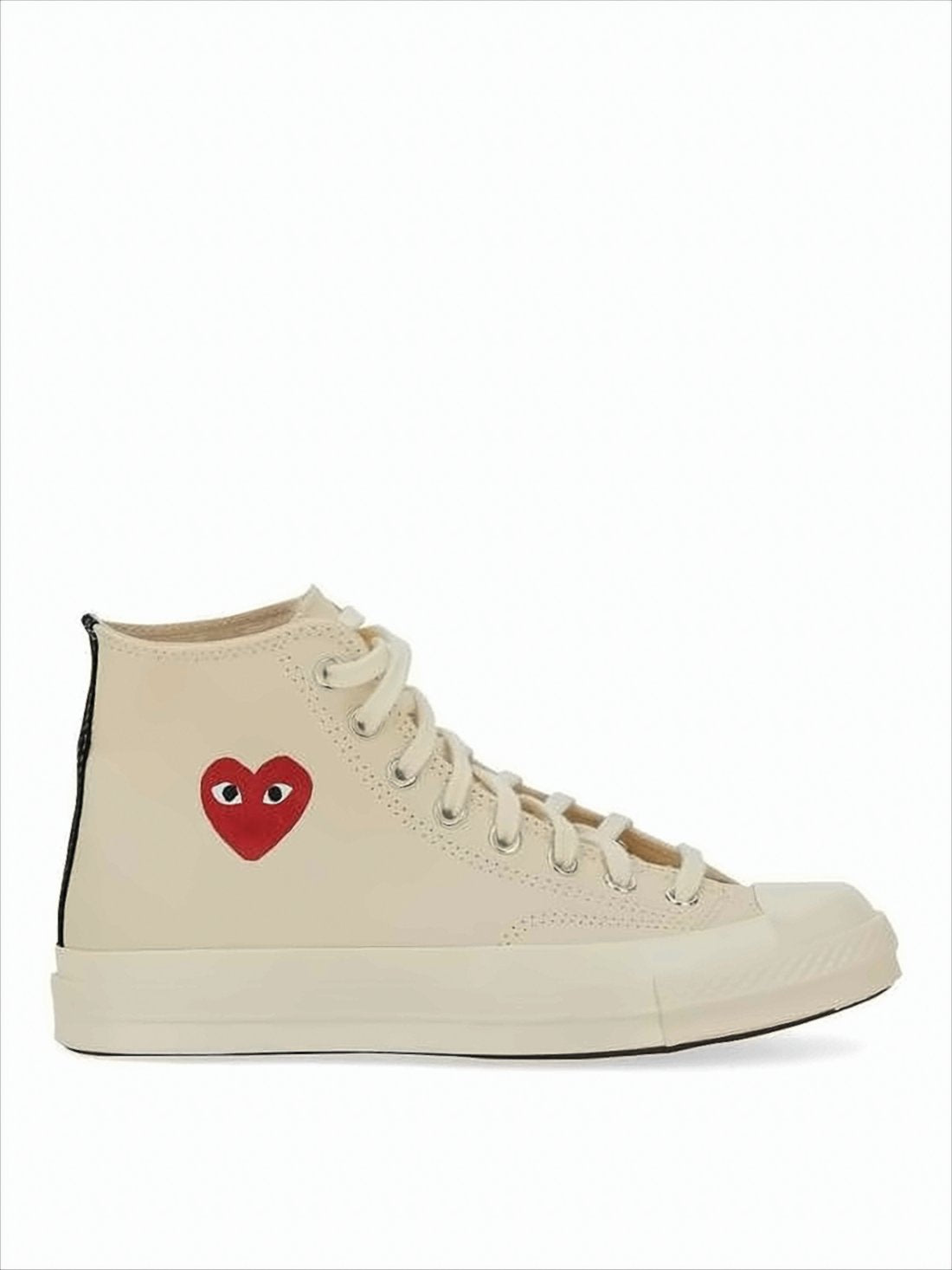 High-Top Canvas Sneakers With Distinctive Heart Design