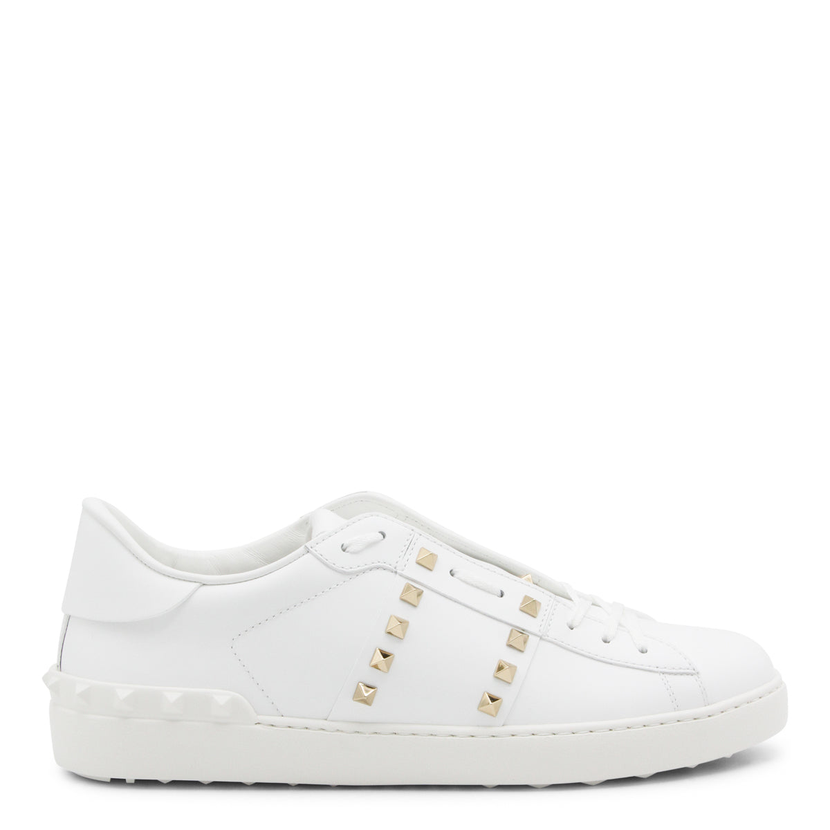 White Leather Low-Top Sneakers