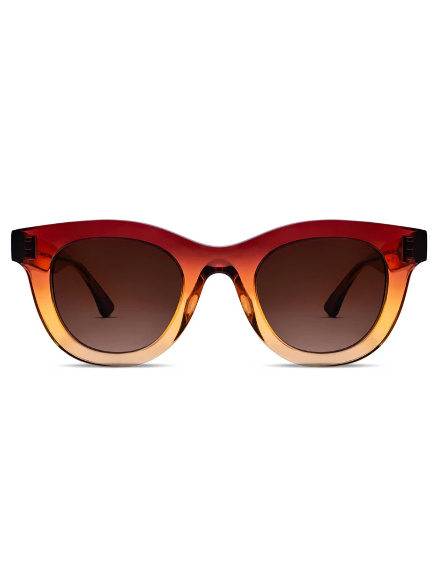 Bold Cat-Eye Red Acetate Sunglasses with Gradient Lenses