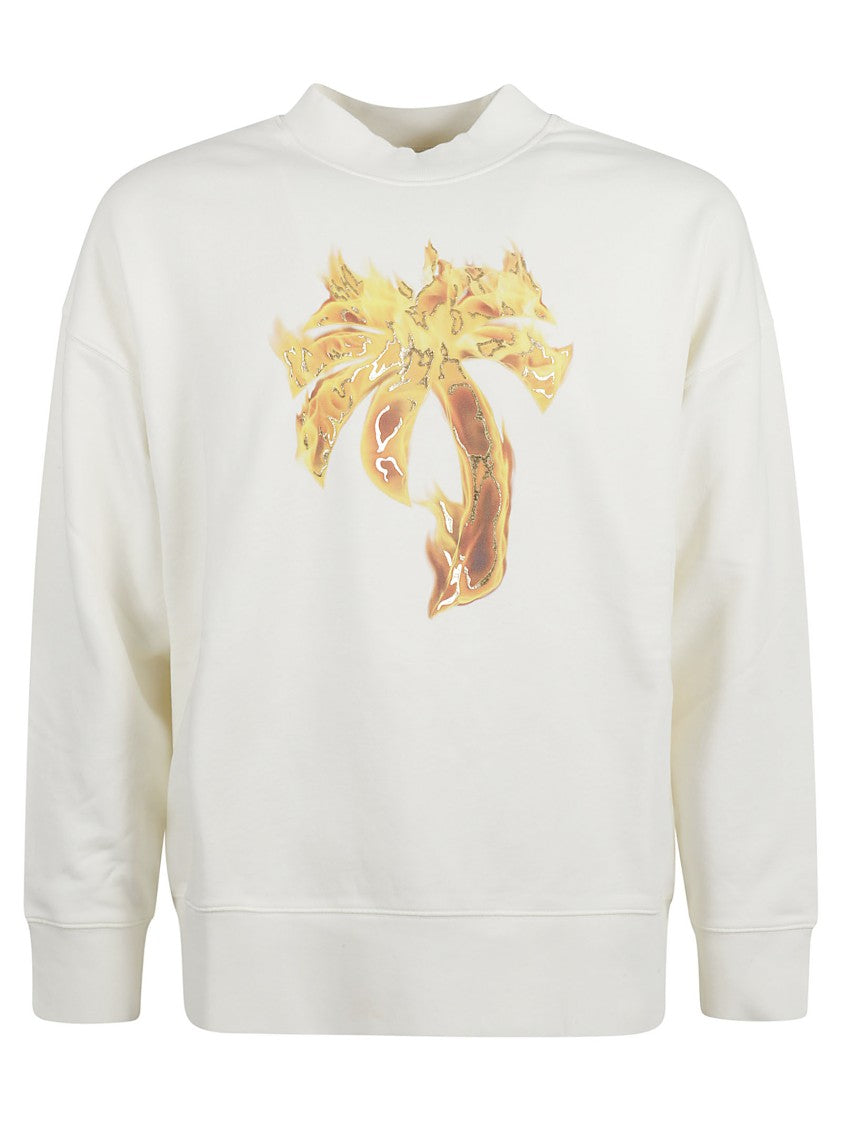 Relaxed Fit High Neck Beige Sweatshirt