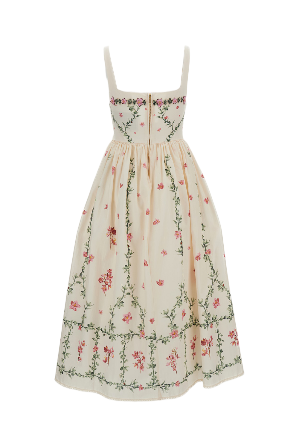 White 'Barbara Midi' Cotton Midi Dress