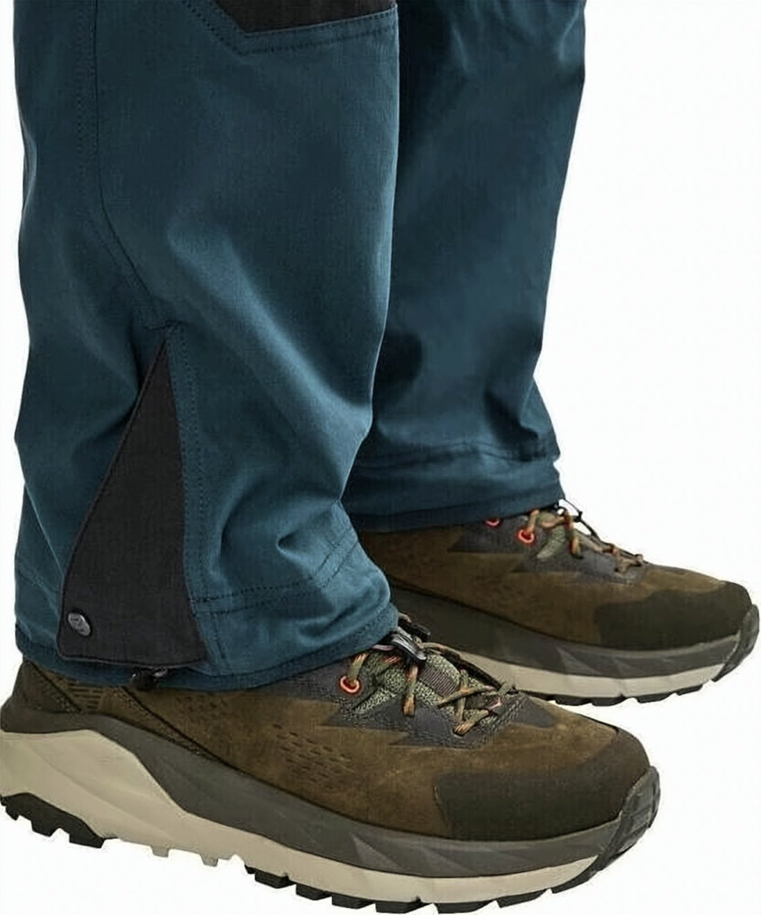 Two-Tone Straight Pants with Reinforced Panels