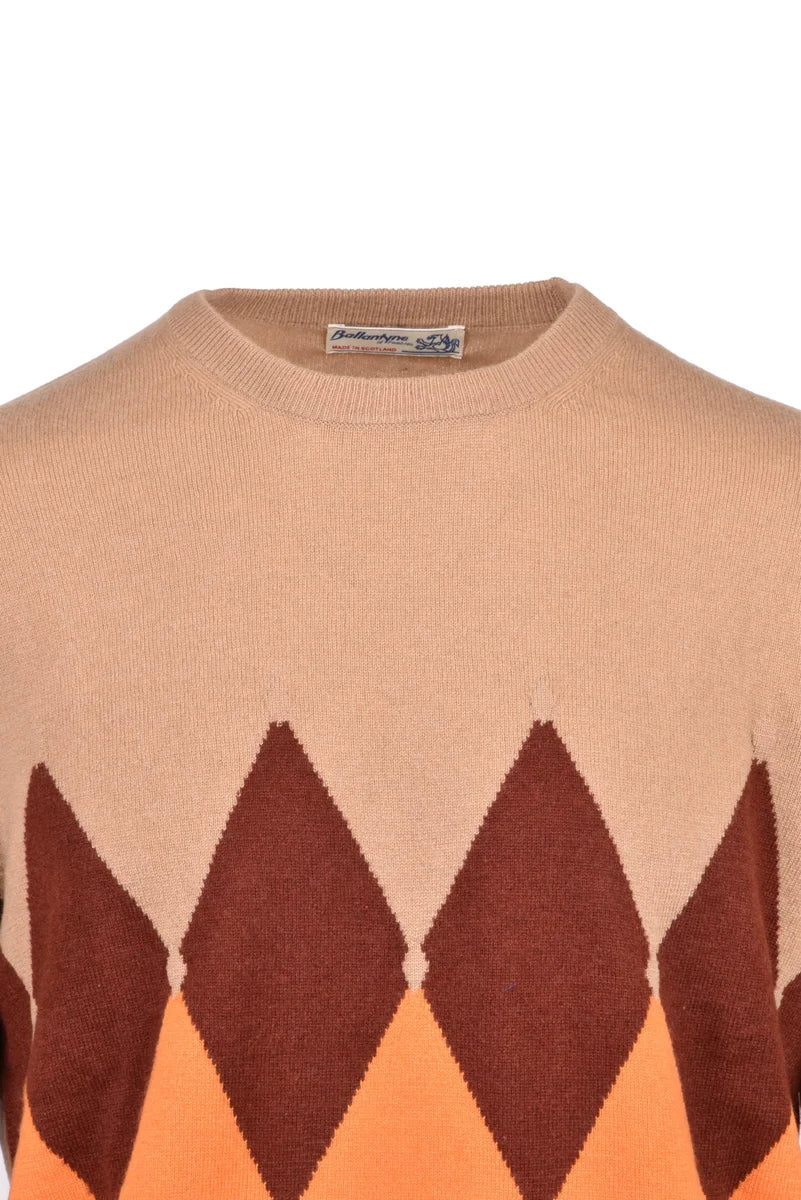Crew Neck Pullover - Brown/Orange