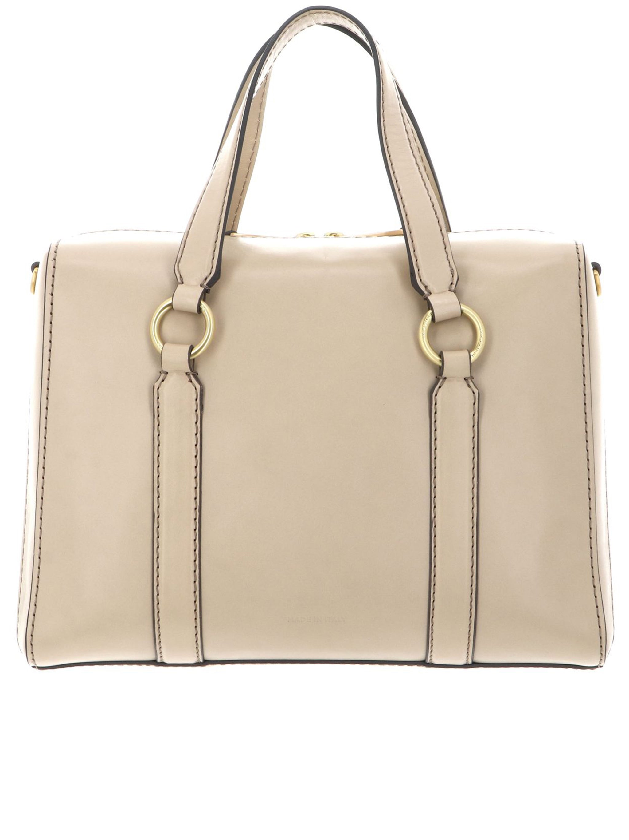 Black Handbag W/Shoulder Structured Leather Handbag