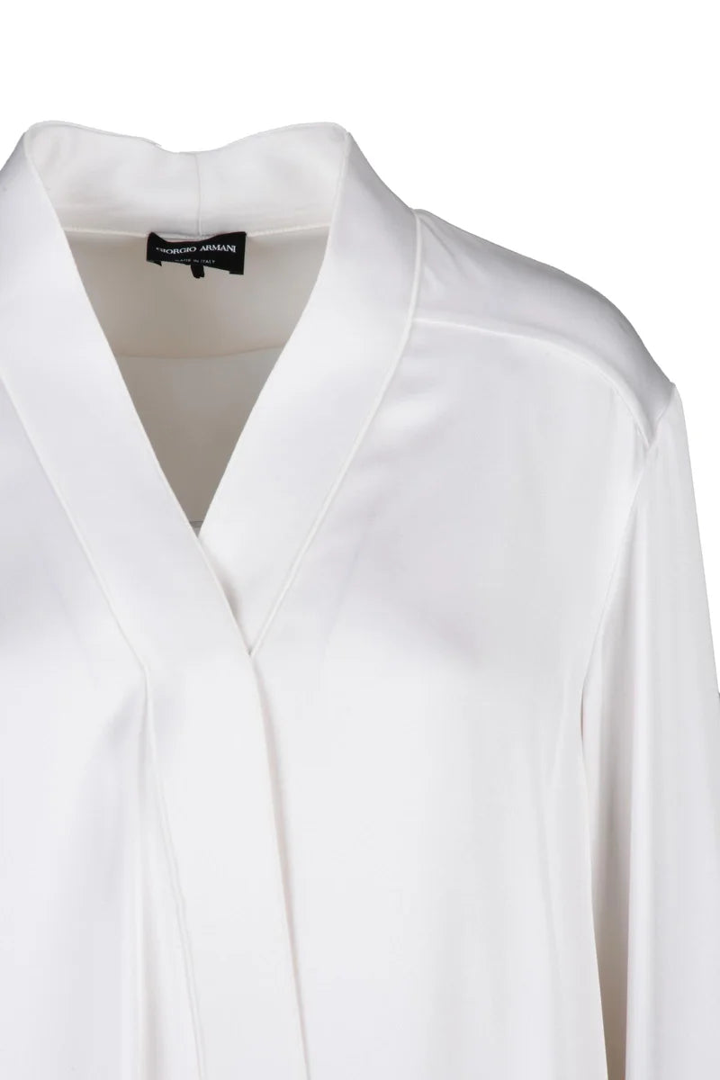 Silk Satin Shirt - White