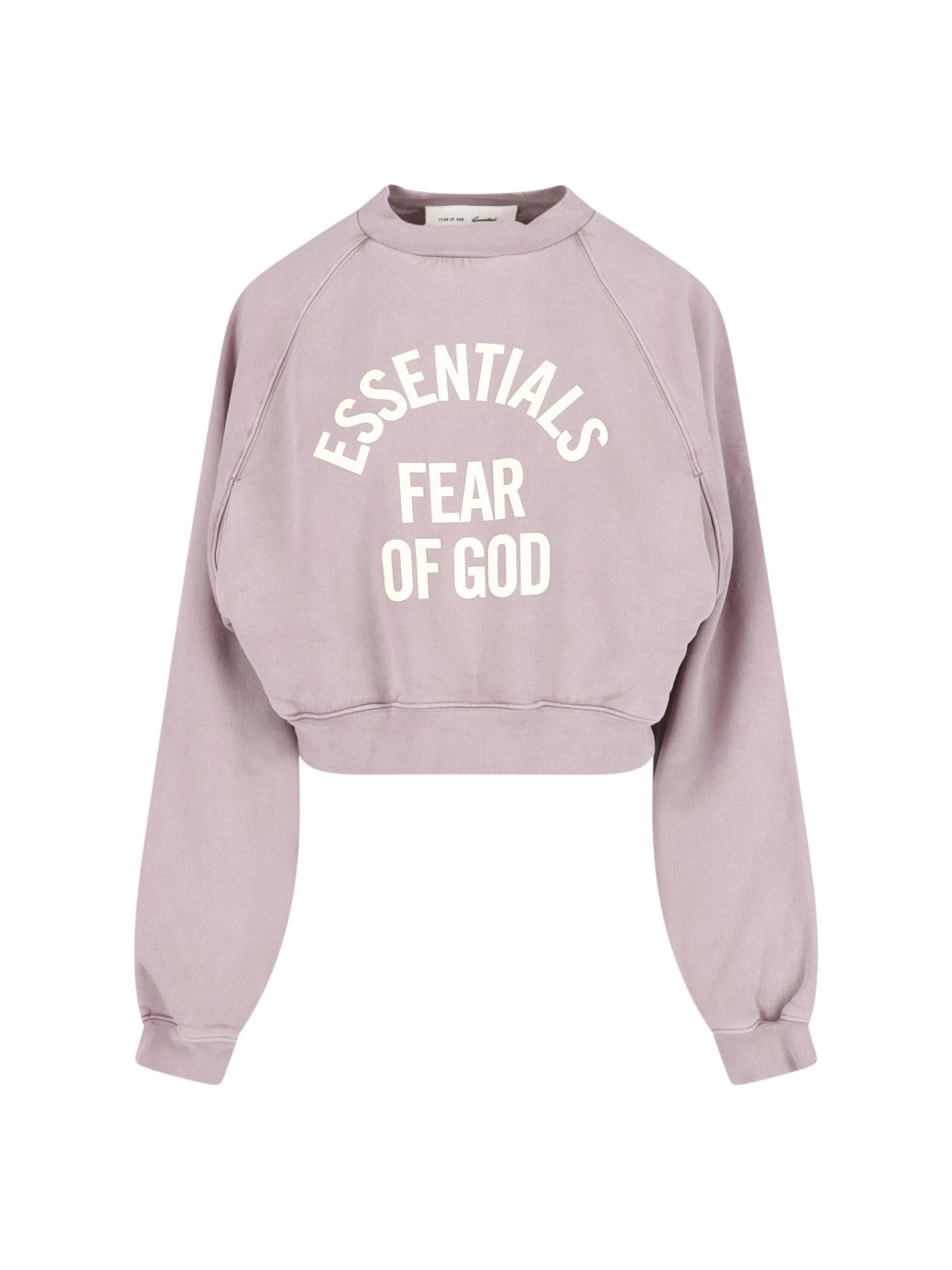 Purple Cropped Relaxed Arched Logo Sweatshirt