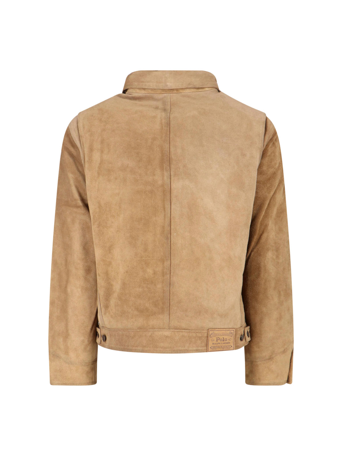 Structured Brown Jacket with Front Zipper Closure