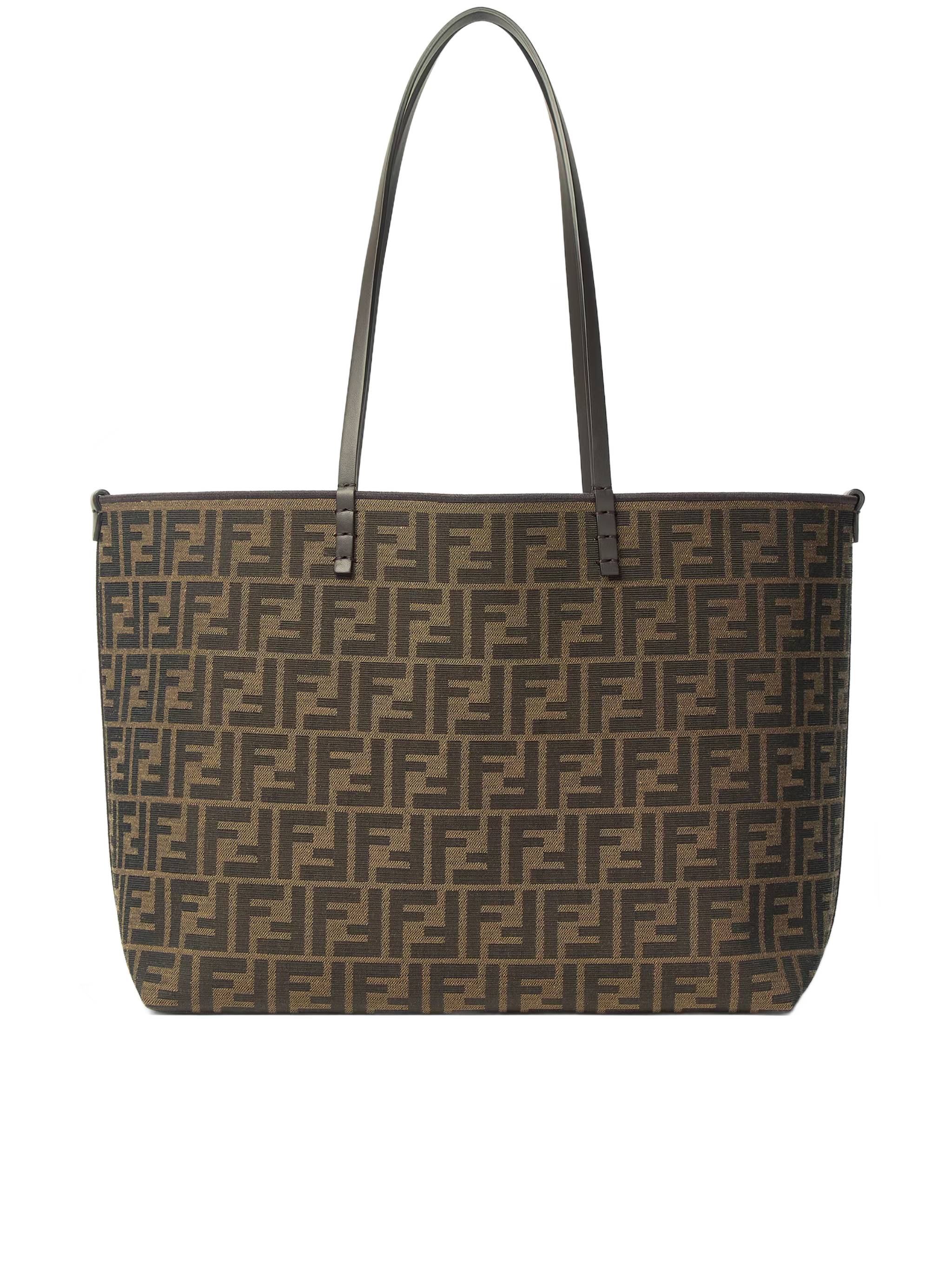 Monogram Tote Bag with Structured Form and Zip Pocket