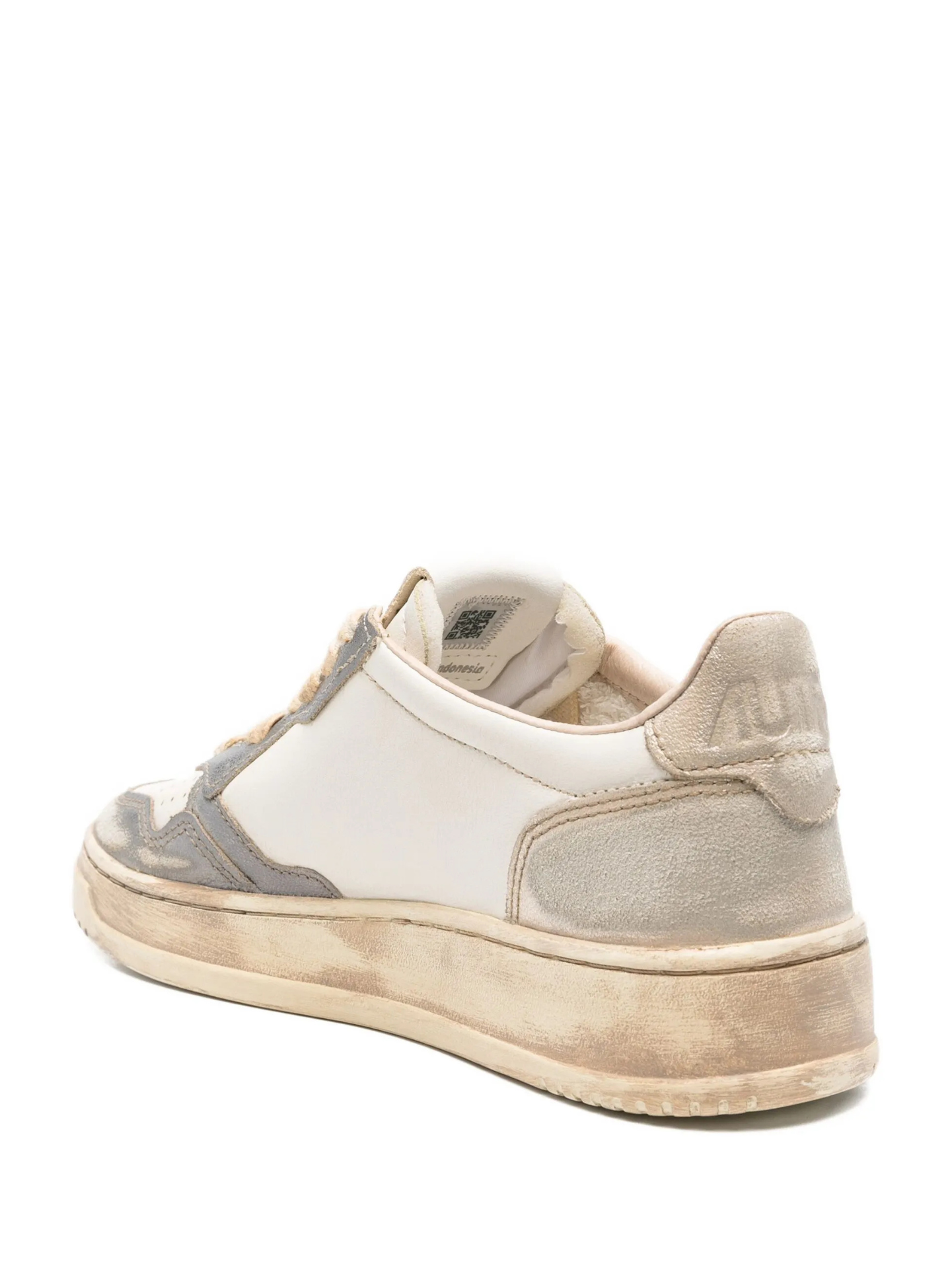 White Low-Top Sneakers With Perforated Design