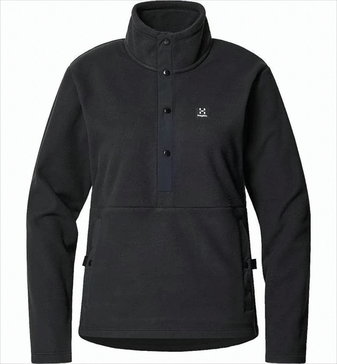 Long-Sleeve Black Top with High Collar