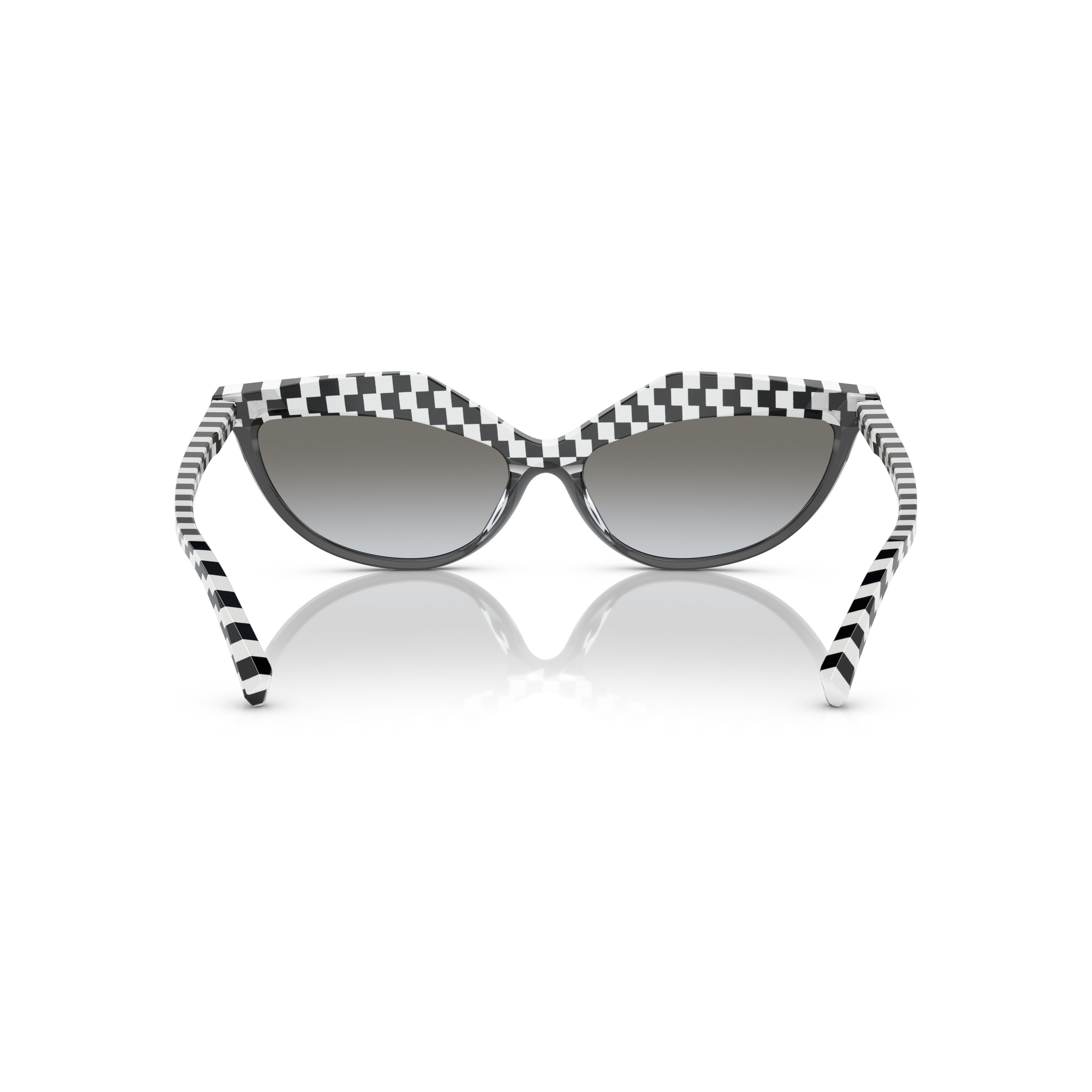 0a05070 Cat-Eye Sunglasses with Checkerboard Pattern and Gradient Lenses