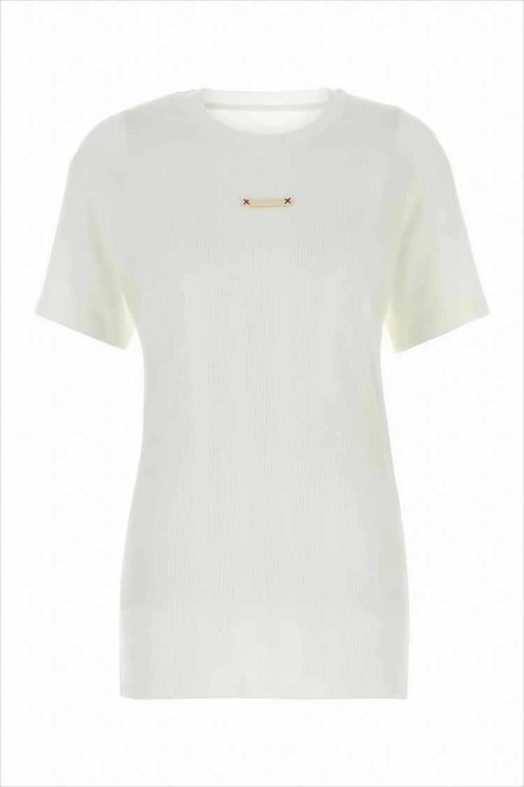 Fine Ribbed Short-Sleeved Top