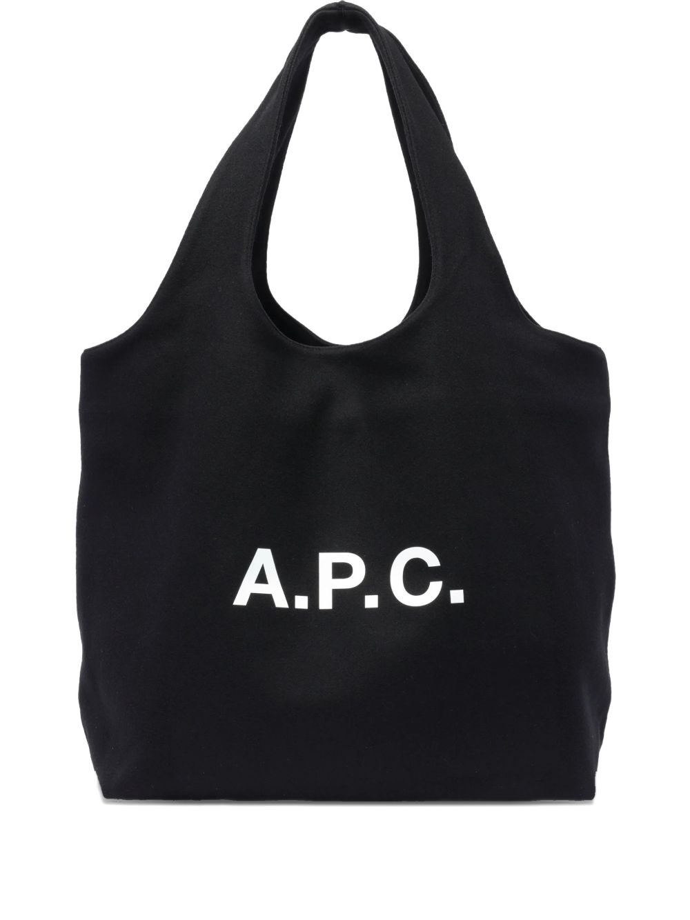 Structured Black Wool Blend Tote Bag