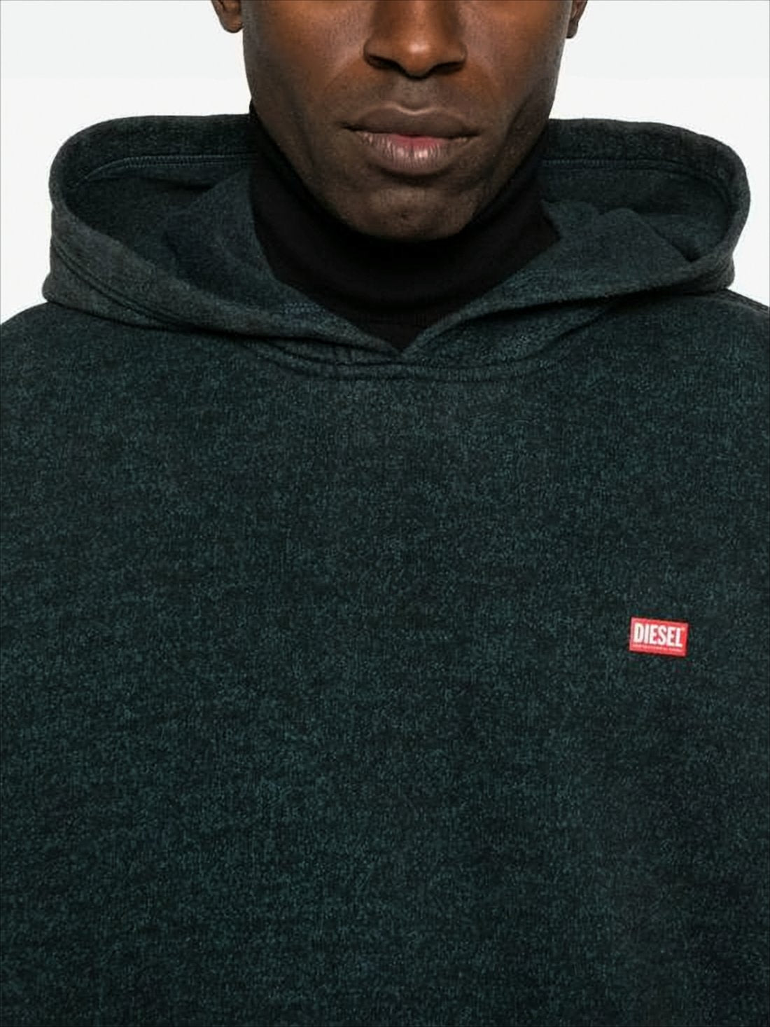 Relaxed-Fit Black Hoodie with Textured Fabric